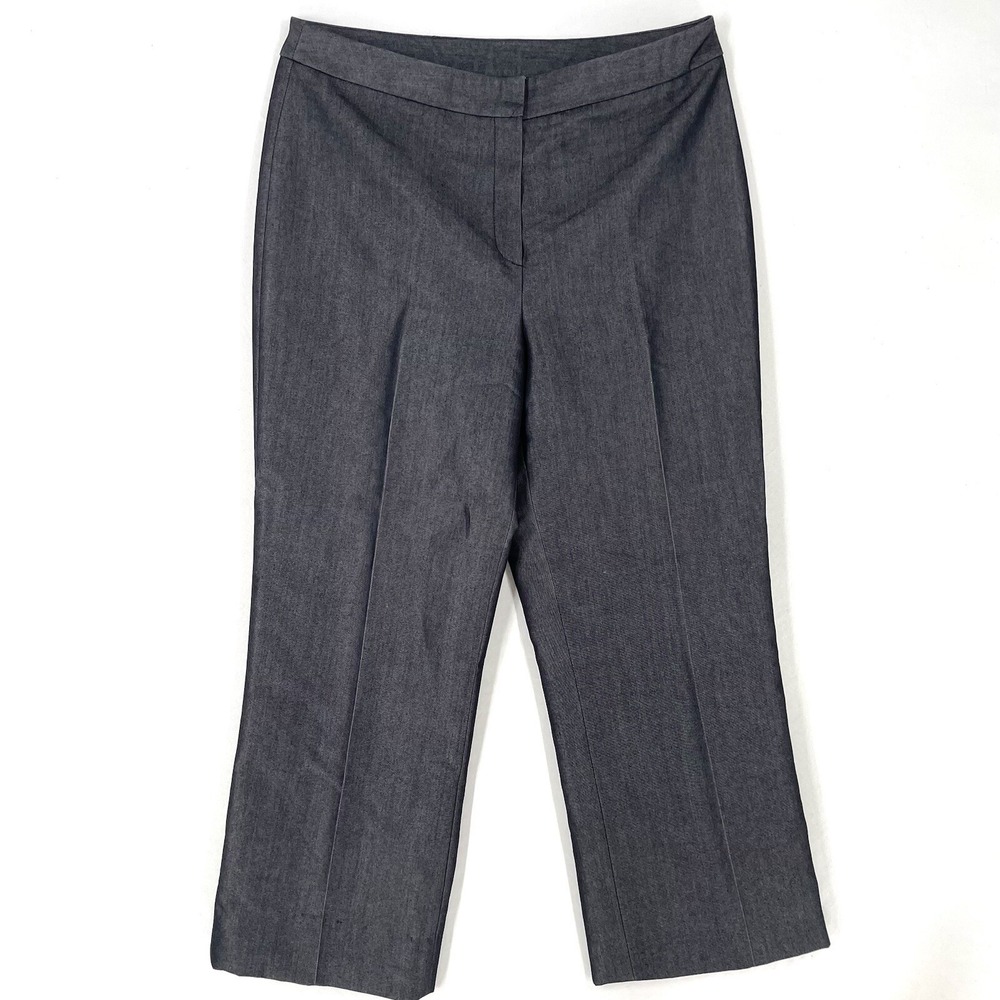 Lena Gabrielle Pants Women Size 14P Gray Flared Leg High Rise Trouser Career‎